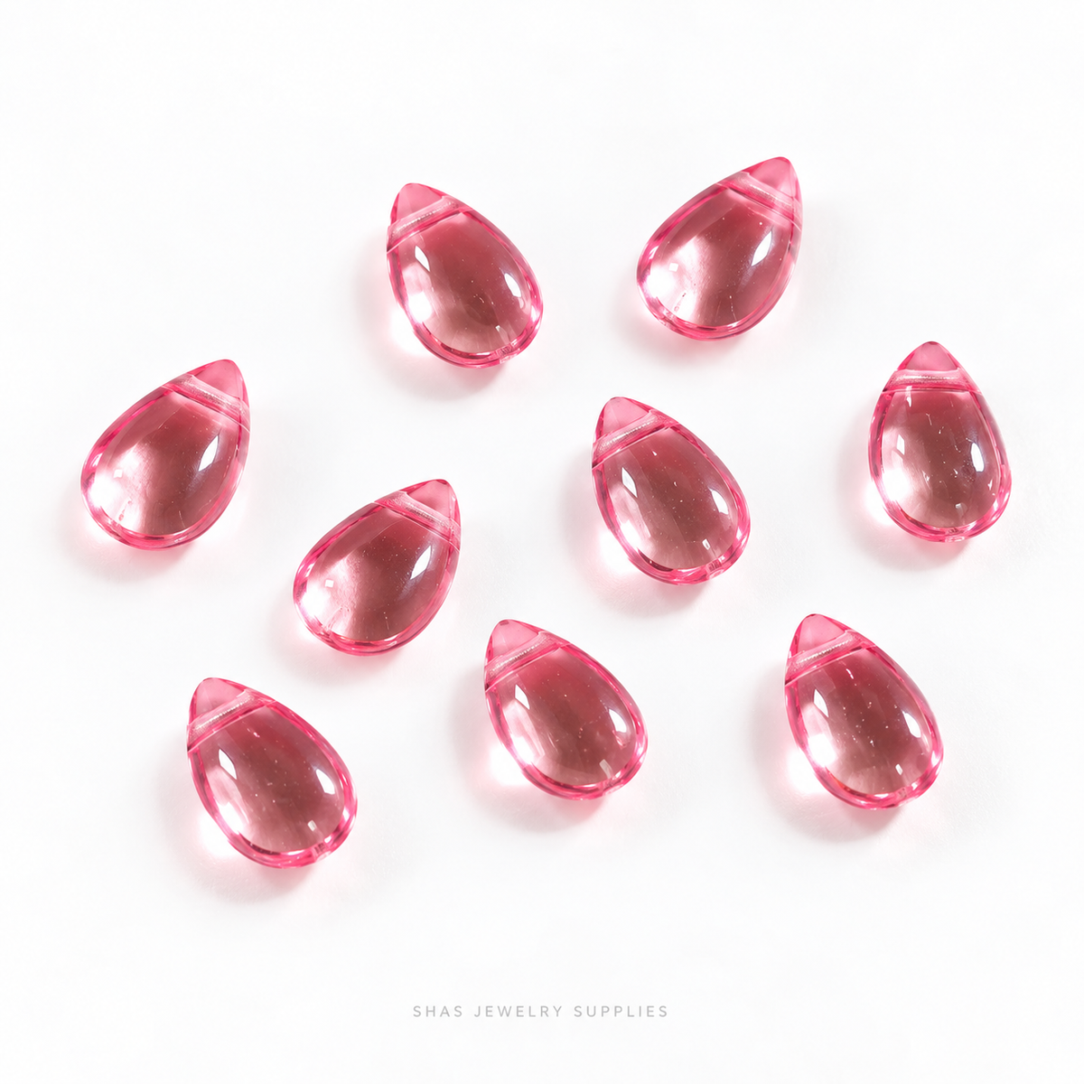 GB65 Translucent Waterdrops Glass Beads ( 1 pc ) Czech Bead