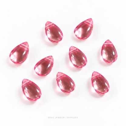 GB65 Translucent Waterdrops Glass Beads ( 1 pc ) Czech Bead