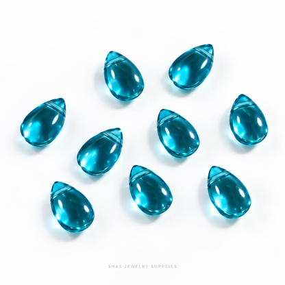 GB65 Translucent Waterdrops Glass Beads ( 1 pc ) Czech Bead