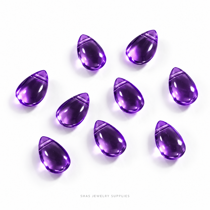 GB65 Translucent Waterdrops Glass Beads ( 1 pc ) Czech Bead