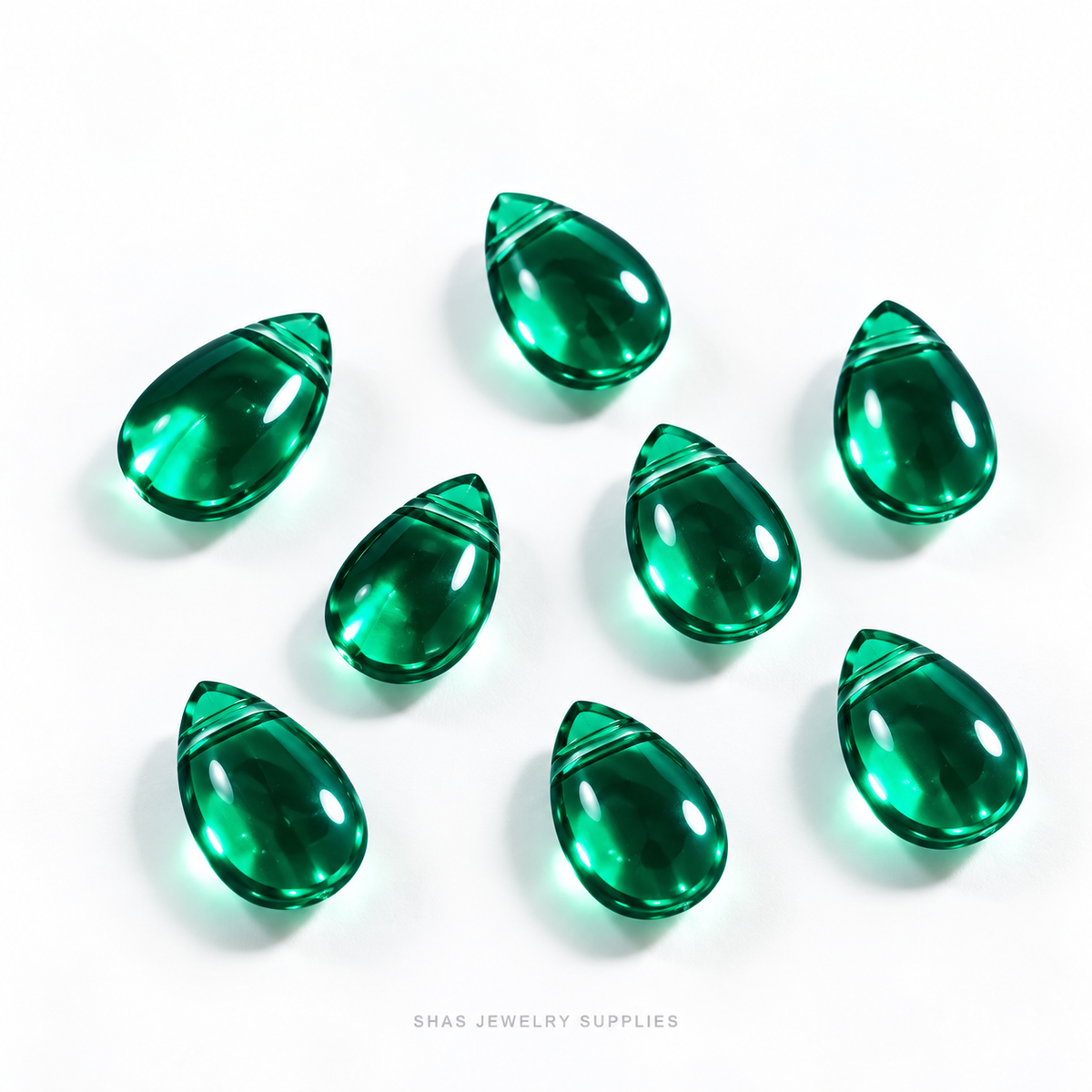 GB65 Translucent Waterdrops Glass Beads ( 1 pc ) Czech Bead