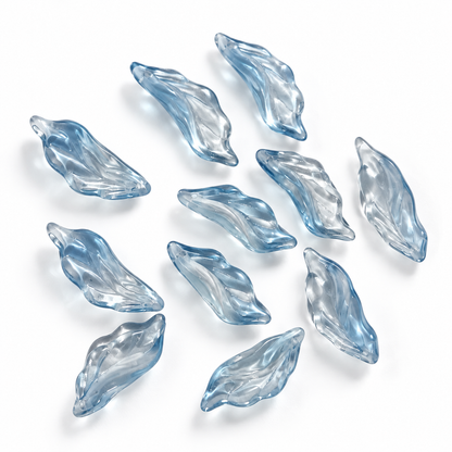 GB66 Seaweed Leaves Glass Beads ( 1 pc ) Czech Bead
