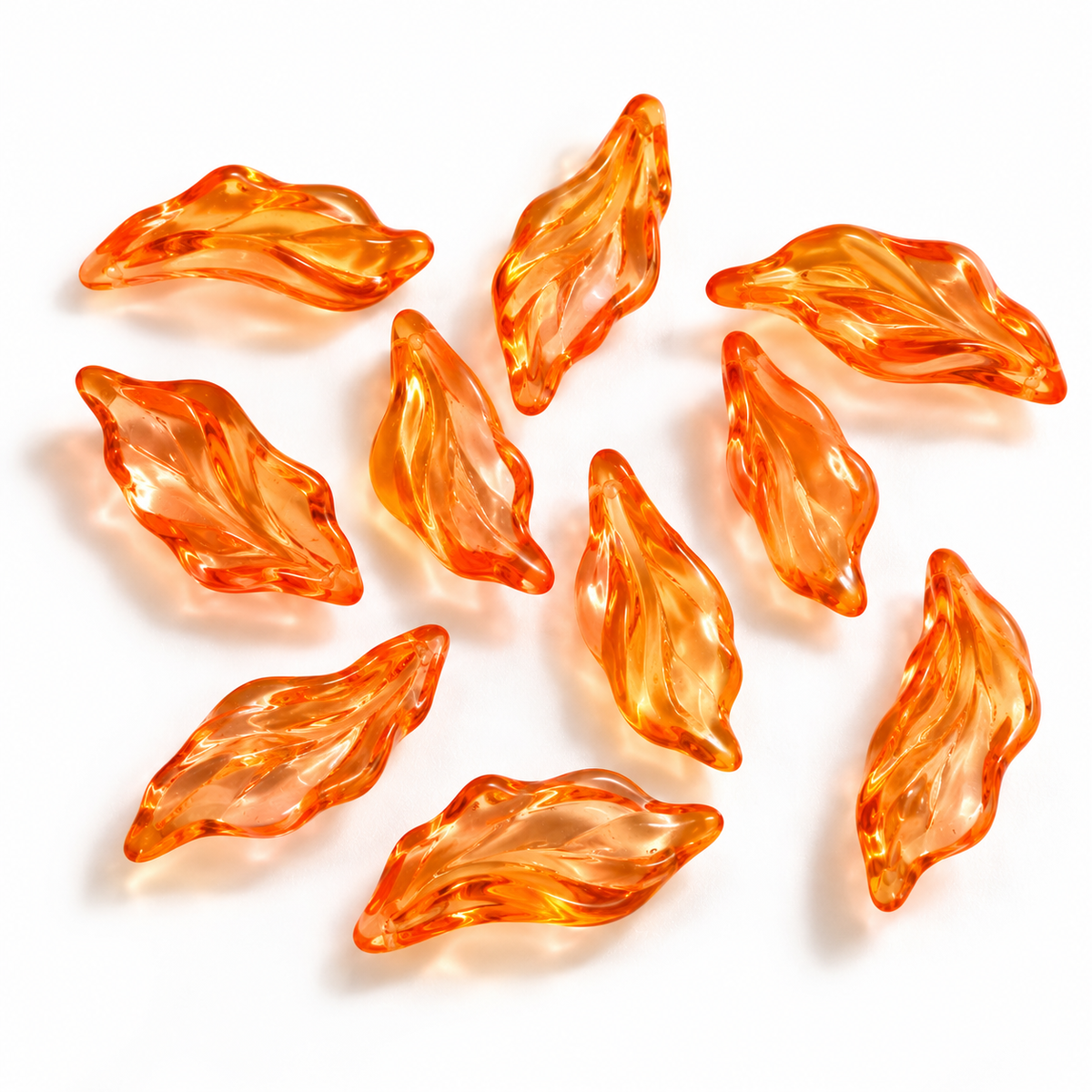 GB66 Seaweed Leaves Glass Beads ( 1 pc ) Czech Bead