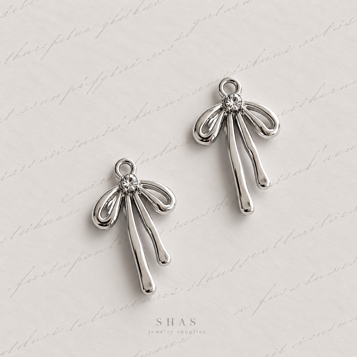 AC09 Dainty Bow Y2K Alloy Charm ( 1 pc )