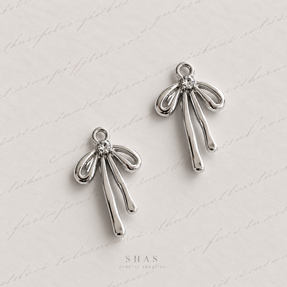AC09 Dainty Bow Y2K Alloy Charm ( 1 pc )