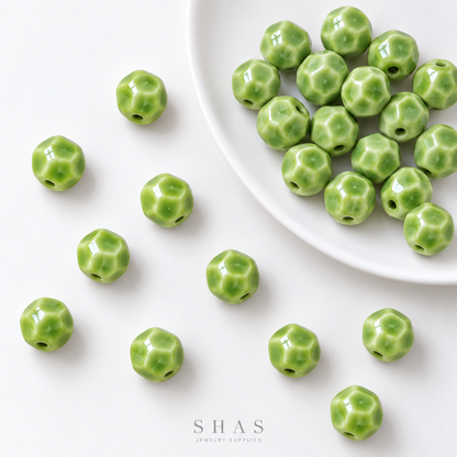 PCB26C Round Ceramic Bead ( 1 pc ) Porcelian Ceramic