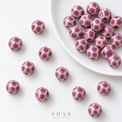 PCB26C Round Ceramic Bead ( 1 pc ) Porcelian Ceramic
