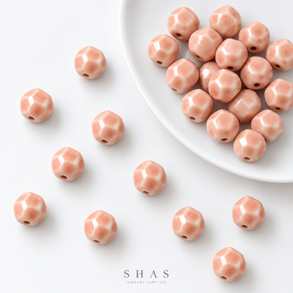 PCB26C Round Ceramic Bead ( 1 pc ) Porcelian Ceramic