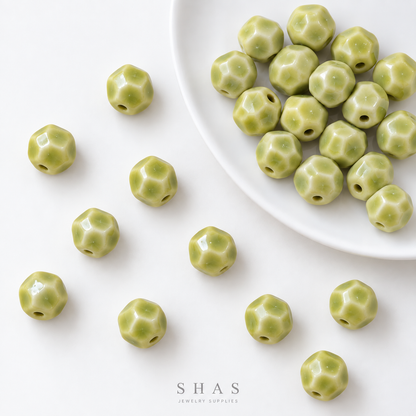 PCB26C Round Ceramic Bead ( 1 pc ) Porcelian Ceramic