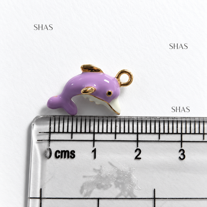 PC05R Sea Dolphin 3D Enamel Charm ( 1 pc ) Premium Collectible