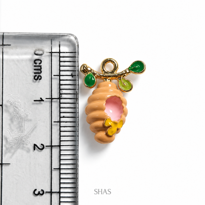 PC05Q Bee Hive 3D Enamel Charm ( 1 pc ) Premium Collectible