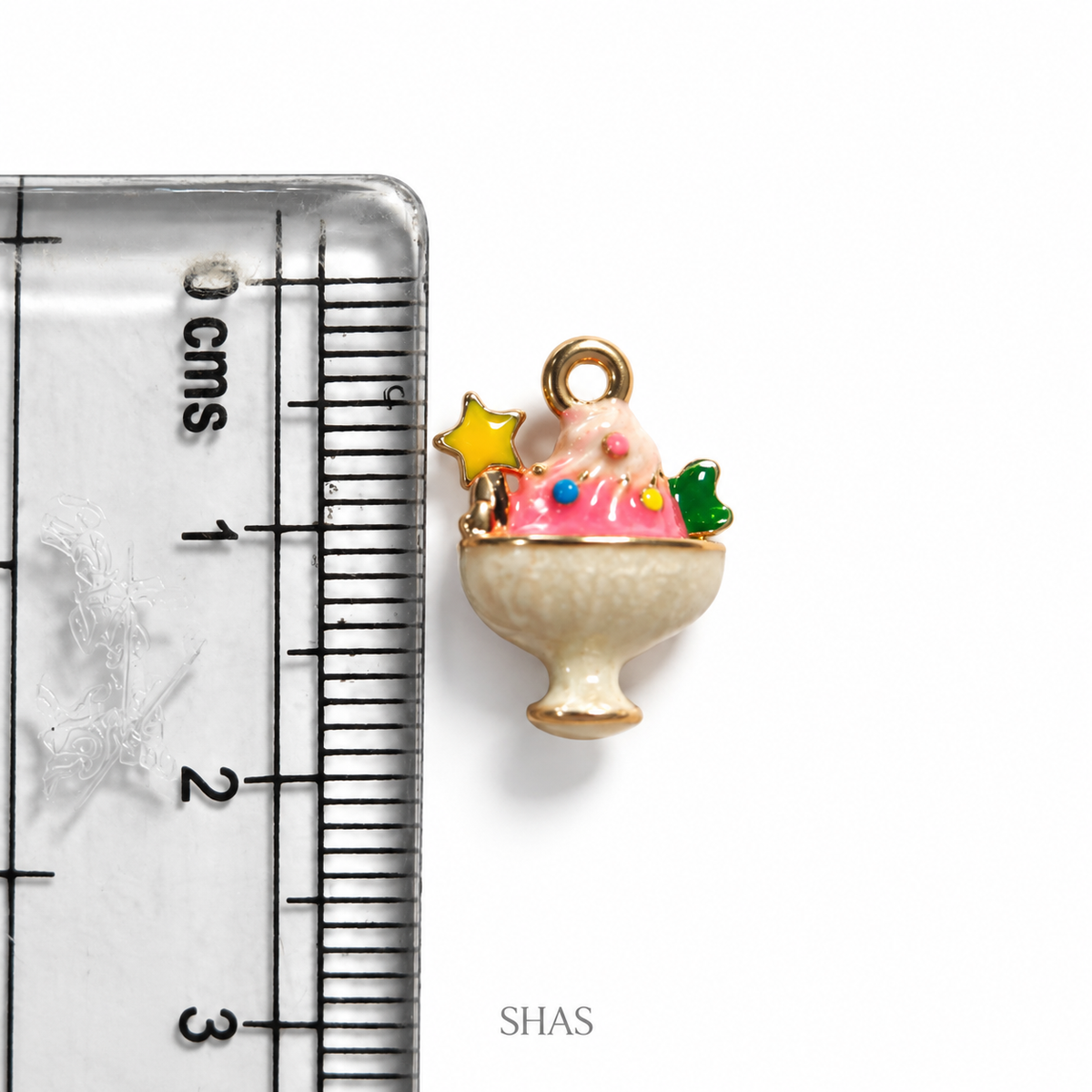 PC05L Ice-cream Sundae 3D Enamel Charm ( 1 pc ) Premium Collectible