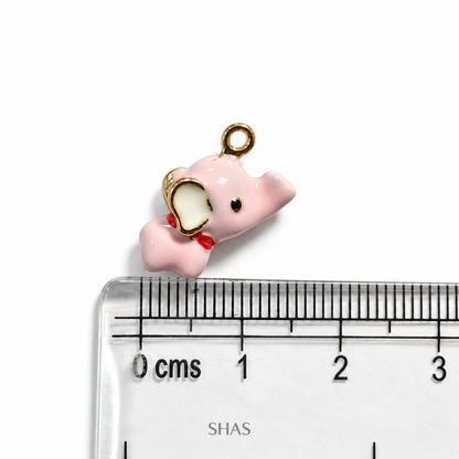 PC05N Pink Elephant 3D Enamel Charm ( 1 pc ) Premium Collectible