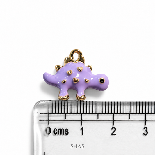 PC05Z Purple Dino 3D Enamel Charm ( 1 pc ) Premium Collectible
