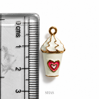 PC05Y White Frappe 3D Enamel Charm ( 1 pc ) Premium Collectible