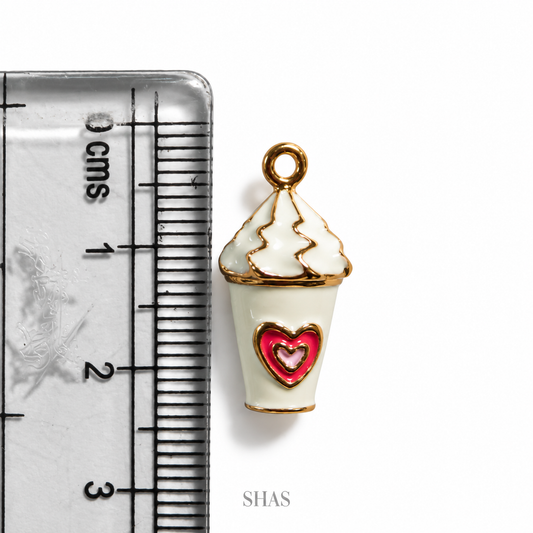 PC05Y White Frappe 3D Enamel Charm ( 1 pc ) Premium Collectible