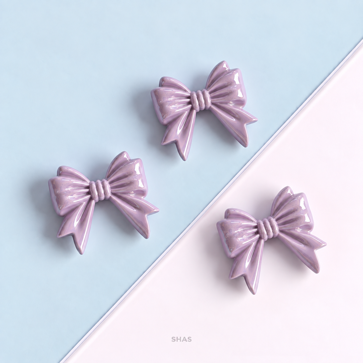 AB106 Pastel Bow Acrylic Bead ( 1 pc )