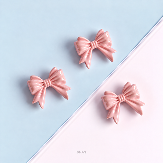 AB106 Pastel Bow Acrylic Bead ( 1 pc )
