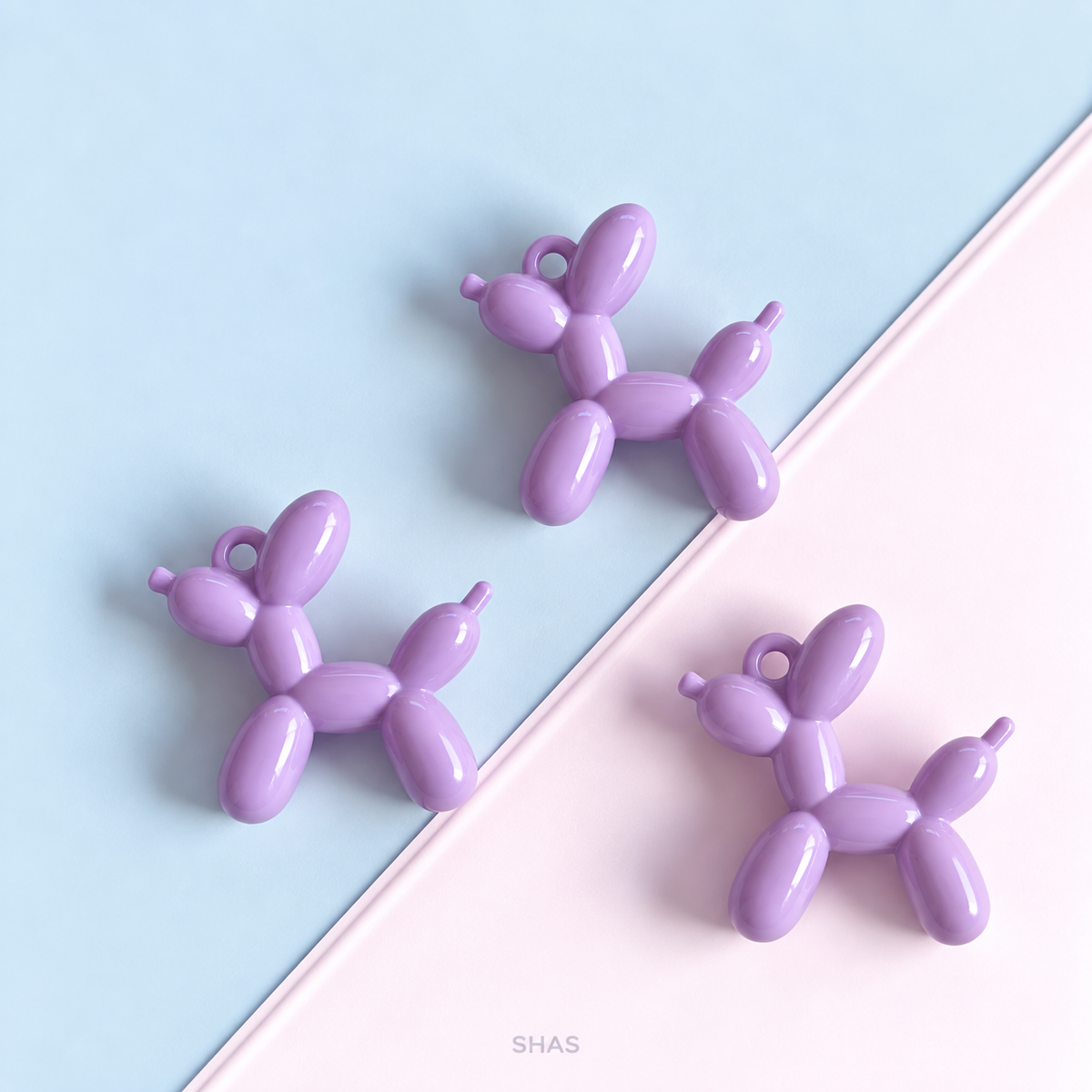 AB107 Balloon Dog Acrylic Bead ( 1 pc )