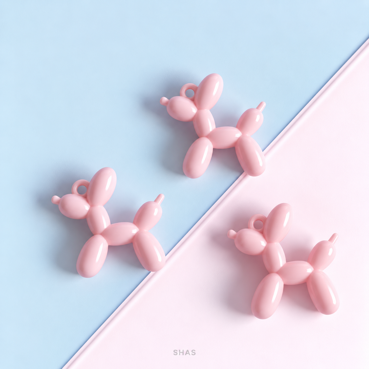 AB107 Balloon Dog Acrylic Bead ( 1 pc )