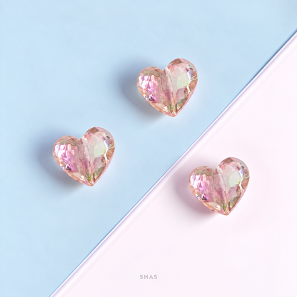 AB108 Transparent Heart Acrylic Bead ( 1 pc )