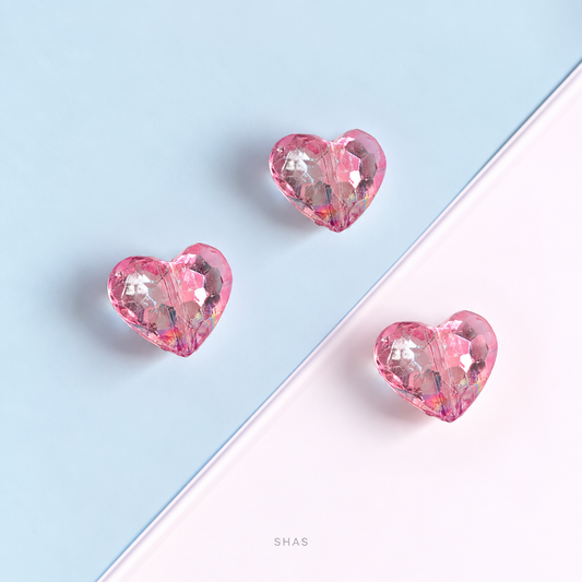 AB108 Transparent Heart Acrylic Bead ( 1 pc )