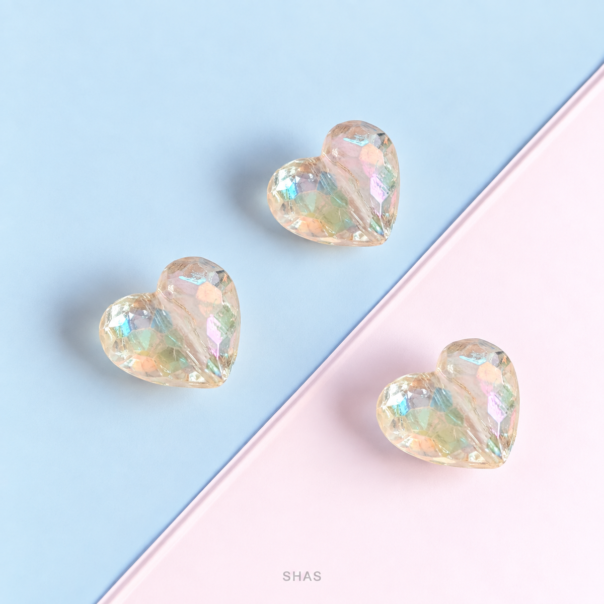 AB108 Transparent Heart Acrylic Bead ( 1 pc )