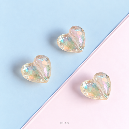 AB108 Transparent Heart Acrylic Bead ( 1 pc )