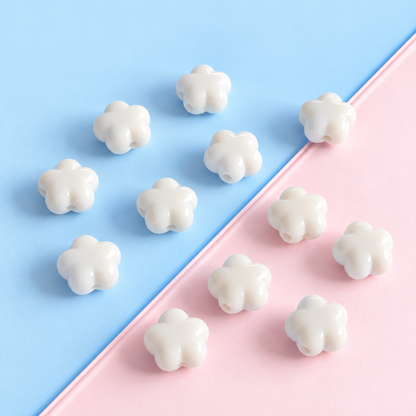 AB110 Pastel Floral Acrylic Bead ( 1 pc )