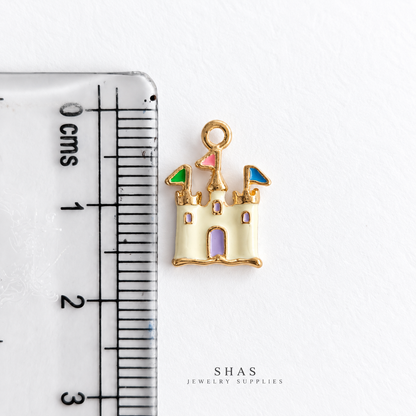 PC06R White Castle 3D Enamel Charm ( 1 pc ) Premium Collectible