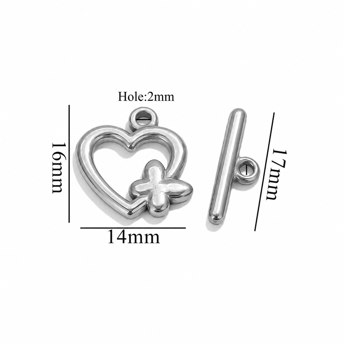 ES24 Heart Butterfly Toggle Clasp ( 1 pc ) PVD Plated