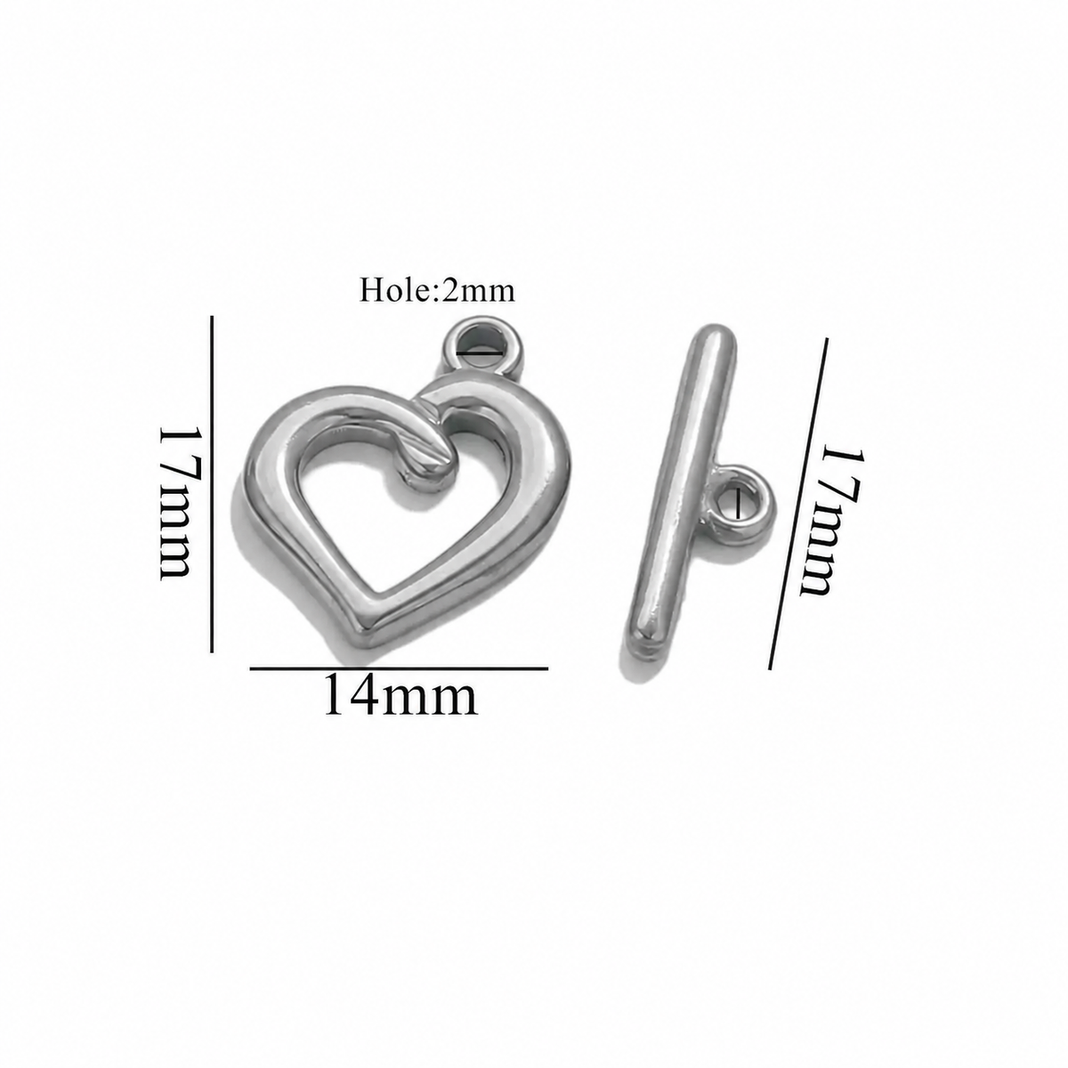 ES26 Twisted Heart Toggle Clasp ( 1 pc ) PVD Plated
