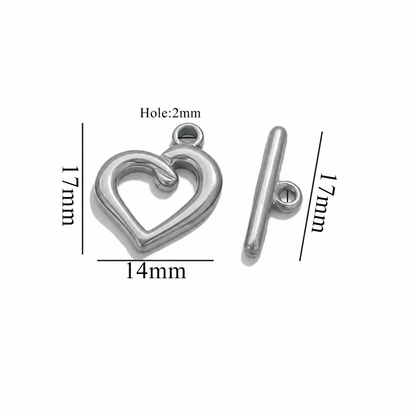 ES26 Twisted Heart Toggle Clasp ( 1 pc ) PVD Plated