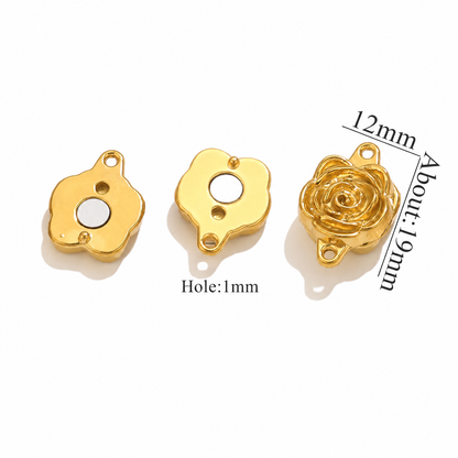 ES07 Zircon Starburst Magnetic Connector 18k Gold ( 1 pc ) PVD Plated