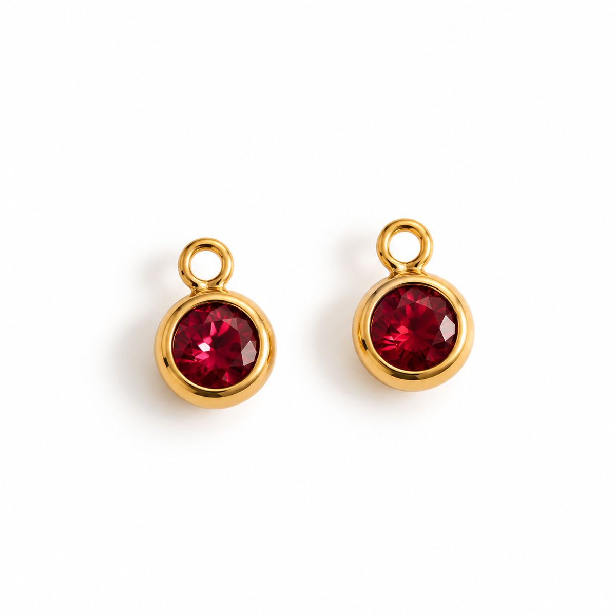 SC04A Round Zircon Charm ( 1 pc ) PVD Plated