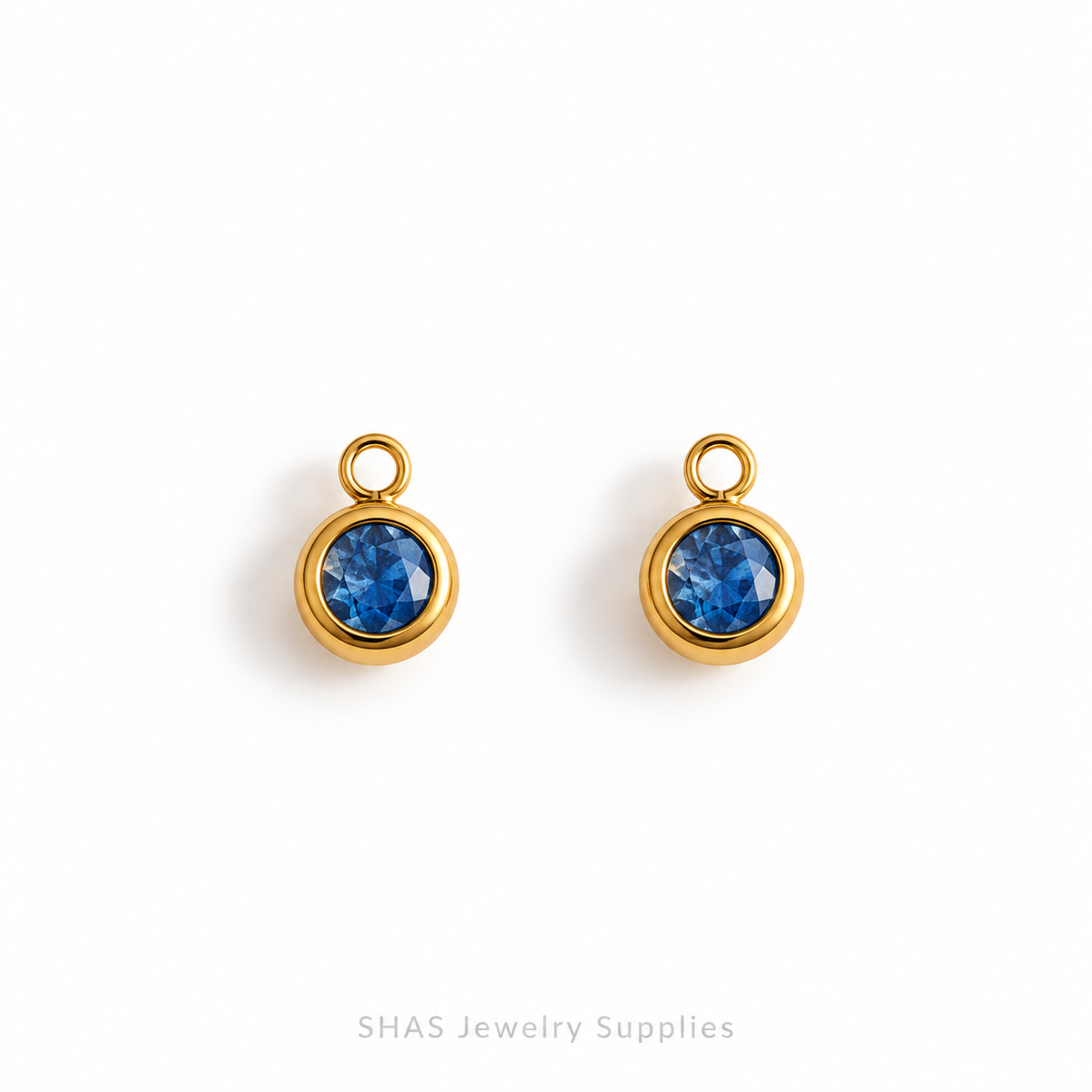 SC04A Round Zircon Charm ( 1 pc ) PVD Plated