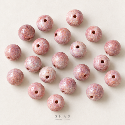 PCB28 Round Ceramic Bead ( 1 pc ) Porcelian Ceramic