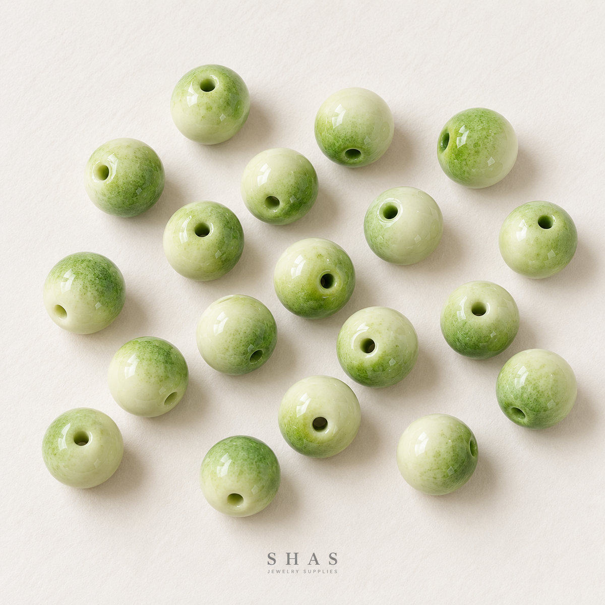 PCB28 Round Ceramic Bead ( 1 pc ) Porcelian Ceramic