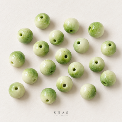 PCB28 Round Ceramic Bead ( 1 pc ) Porcelian Ceramic