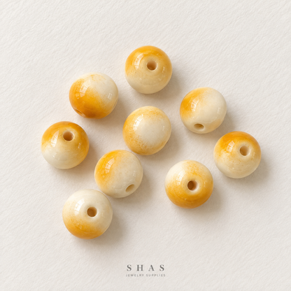PCB28 Round Ceramic Bead ( 1 pc ) Porcelian Ceramic