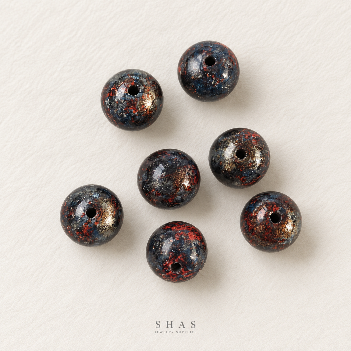 PCB28 Round Ceramic Bead ( 1 pc ) Porcelian Ceramic