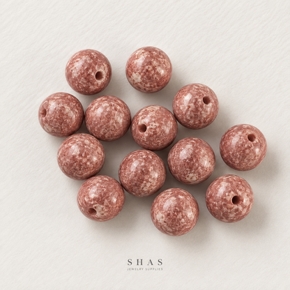 PCB28 Round Ceramic Bead ( 1 pc ) Porcelian Ceramic