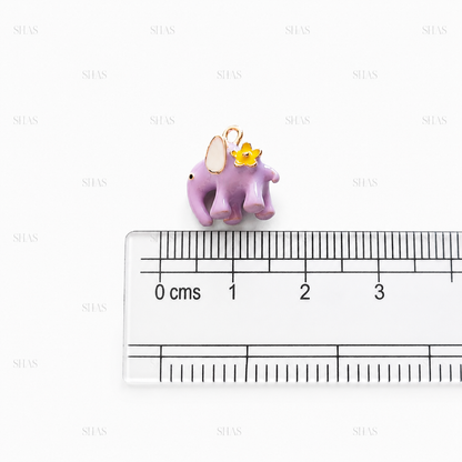 PC04P Purple Elephant 3D Enamel Charm ( 1 pc ) Premium Collectible | Anti tarnish