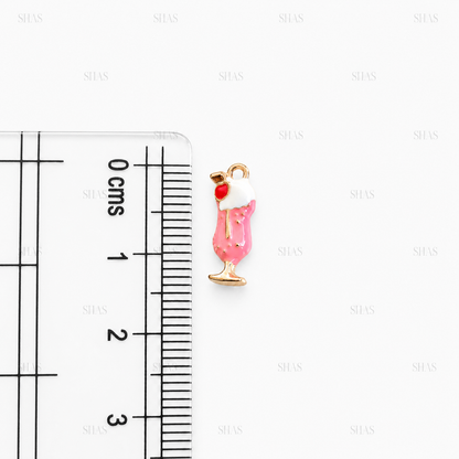 PC04U Strawberry Milkshake 3D Enamel Charm ( 1 pc ) Premium Collectible | Anti tarnish