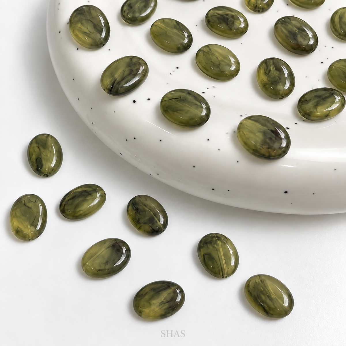 AB101 Marble Acrylic Bead ( 1 pc )