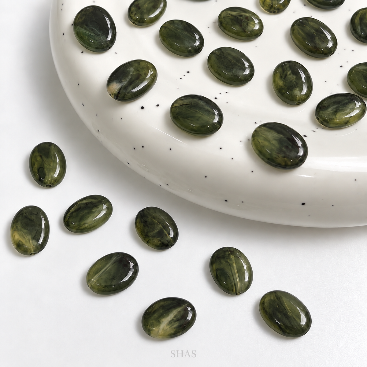 AB101 Marble Acrylic Bead ( 1 pc )