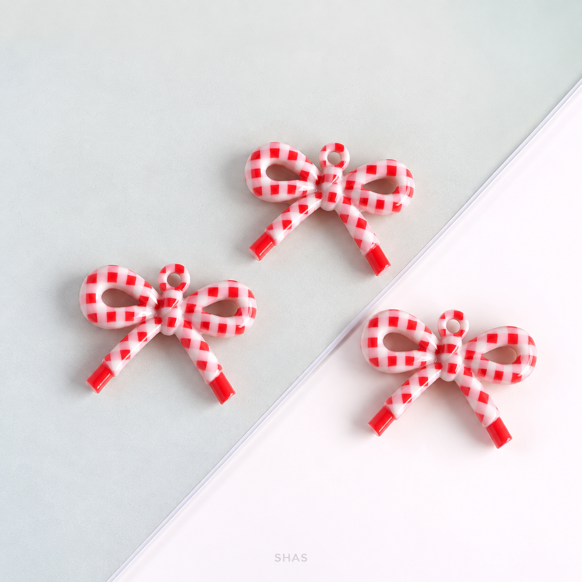 AB104 Patterned Bowknot Acrylic Bead ( 1 pc )