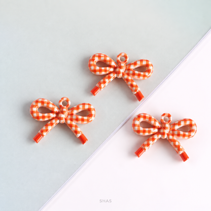 AB104 Patterned Bowknot Acrylic Bead ( 1 pc )