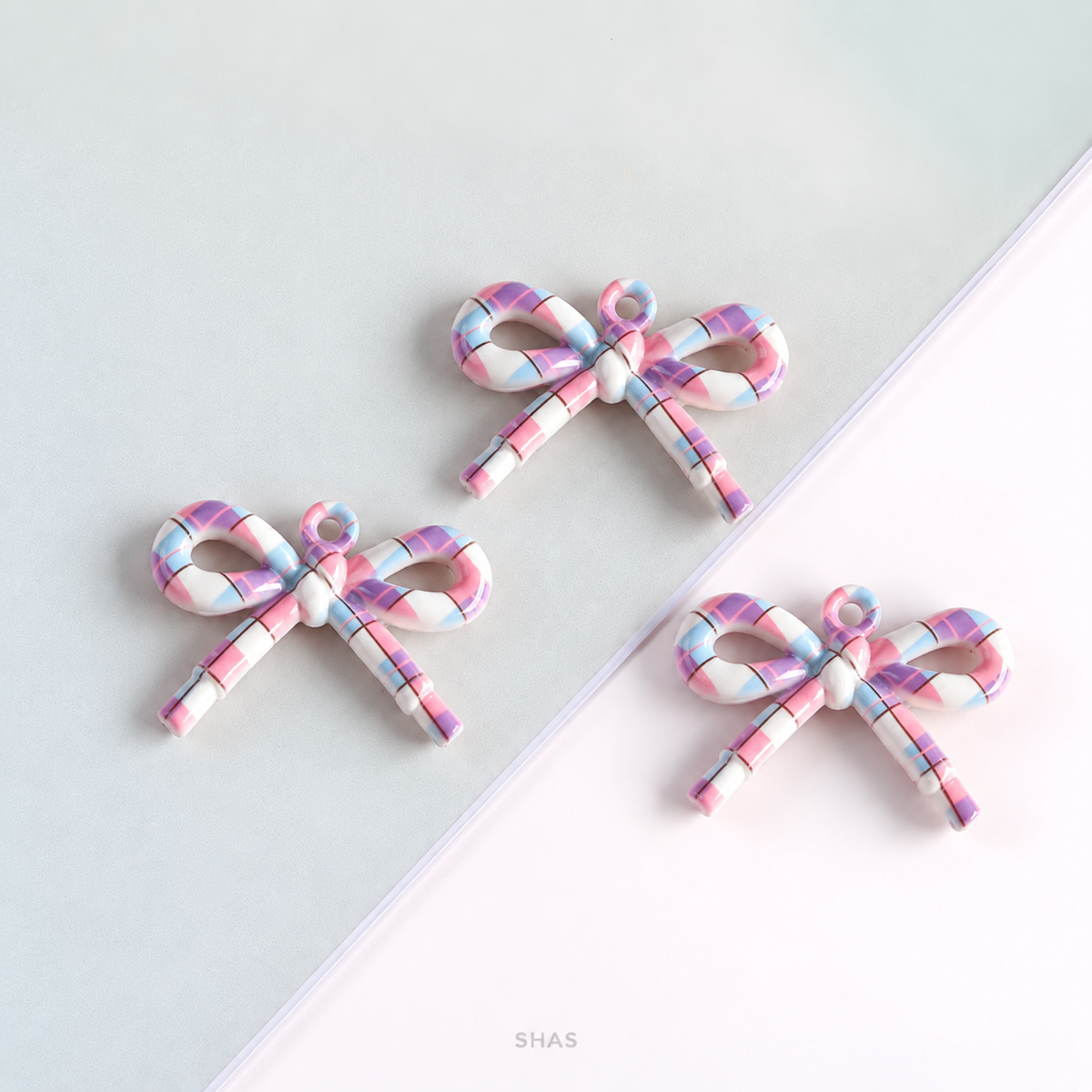 AB104 Patterned Bowknot Acrylic Bead ( 1 pc )