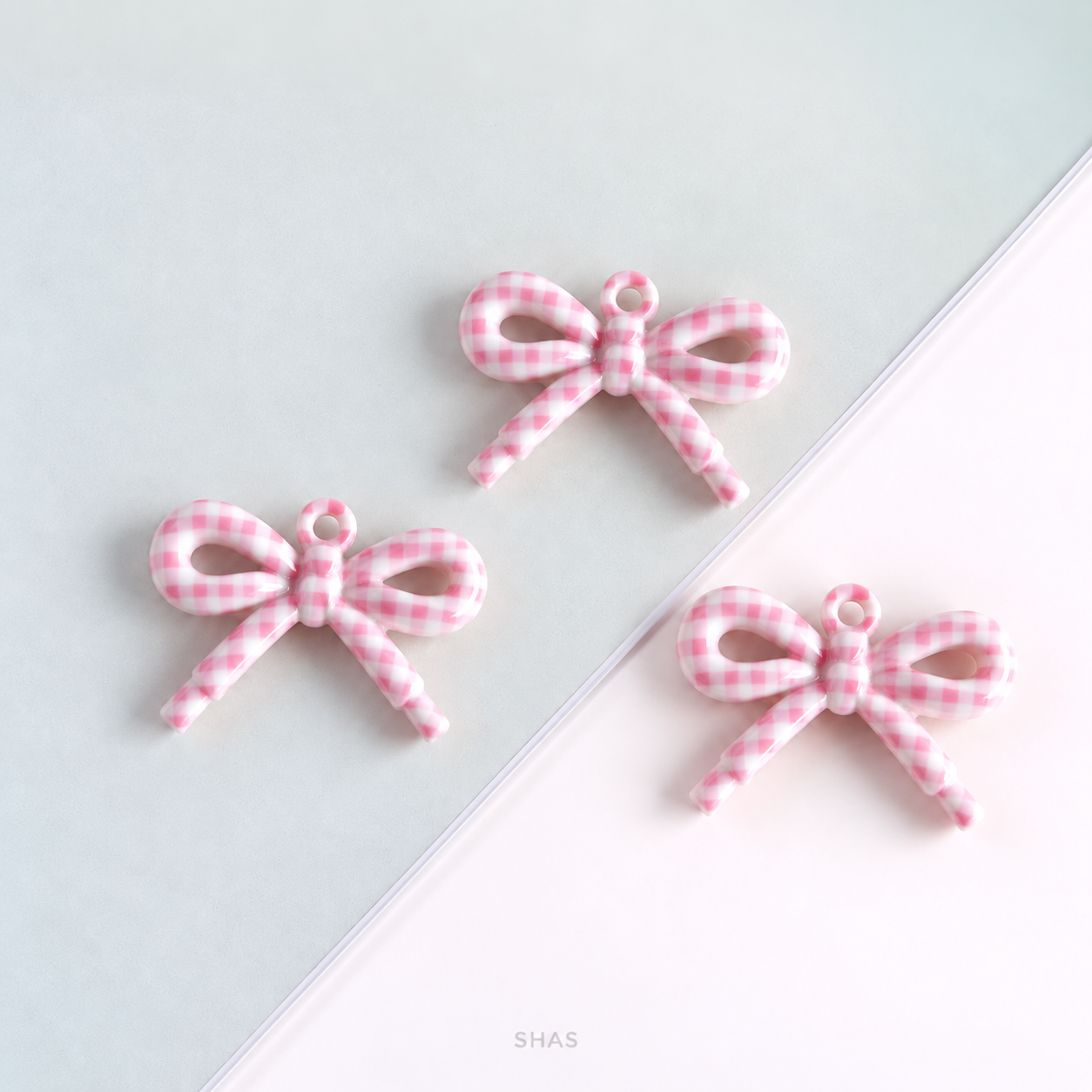 AB104 Patterned Bowknot Acrylic Bead ( 1 pc )